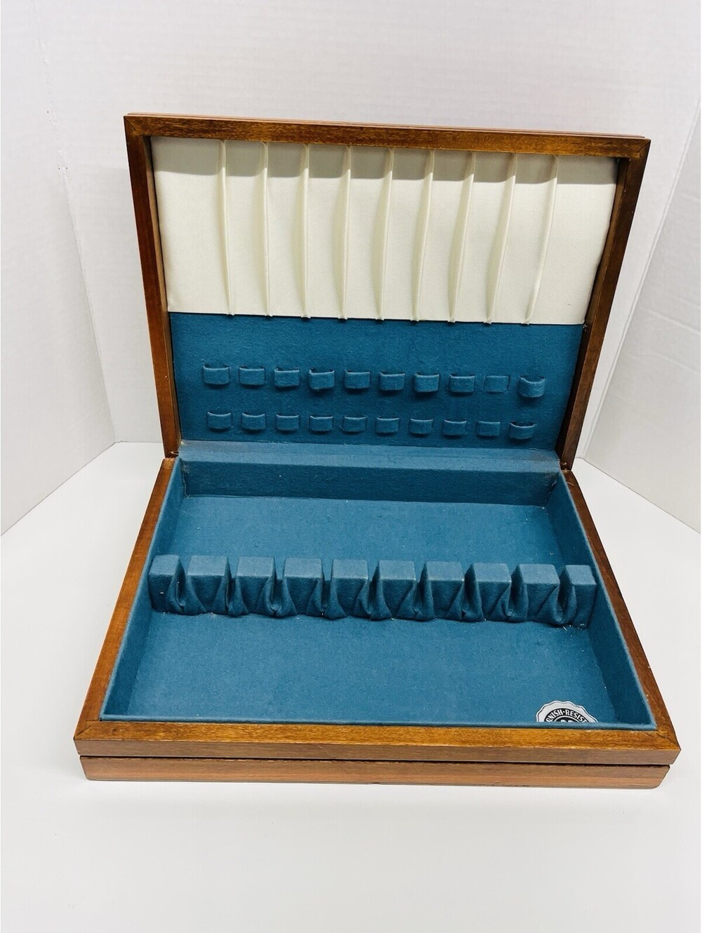 International Silver Co. Tarnish‑Resistant Silverware Flatware Box–Blue/Turquois